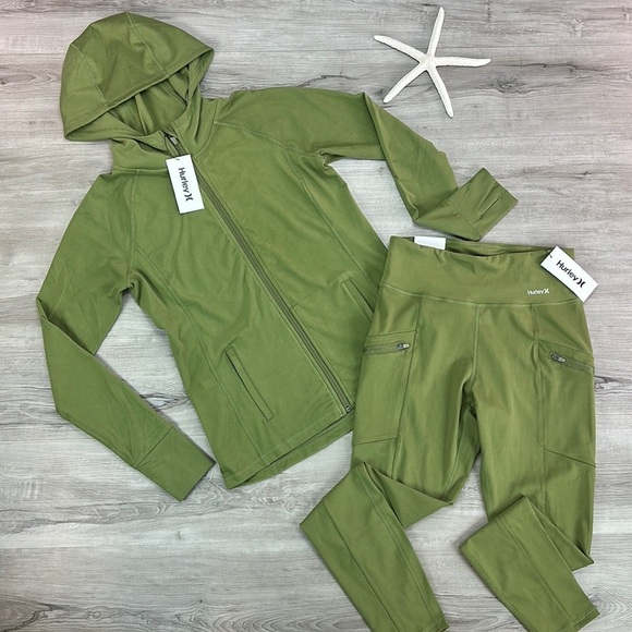 🔆HURLEY🔆 RELAXED JACKET TIGHT LEGGING JOGGING SET - Picture 2 of 14